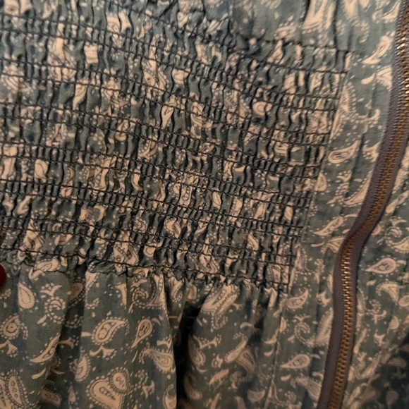 J Gee Blue Paisley Zip Front Dress with Pockets - Picture 11 of 14